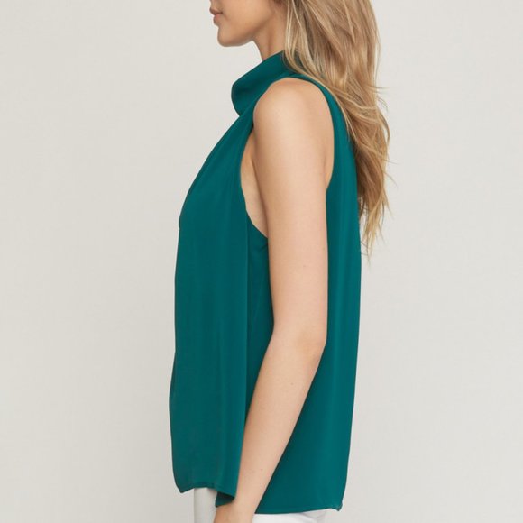 👠ENTRO Swoop Neck Top in Forest👠 - Picture 4 of 7